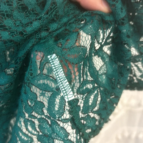 Meraki juniors top green lace and black Peter Pan collar size L - Picture 4 of 5